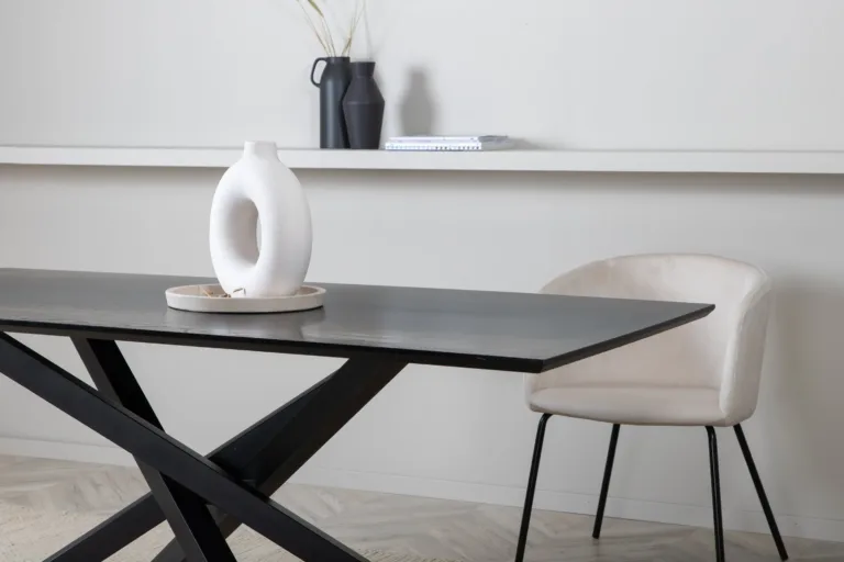 Piazza must ristjalgadega söögilaud, 180x90 cm (MDF, vineer) - 29892-888