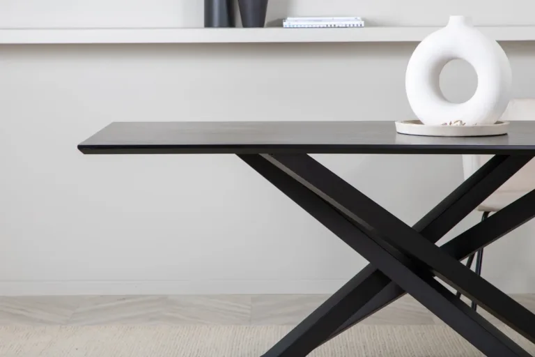 Piazza must ristjalgadega söögilaud, 180x90 cm (MDF, vineer) - 29892-888