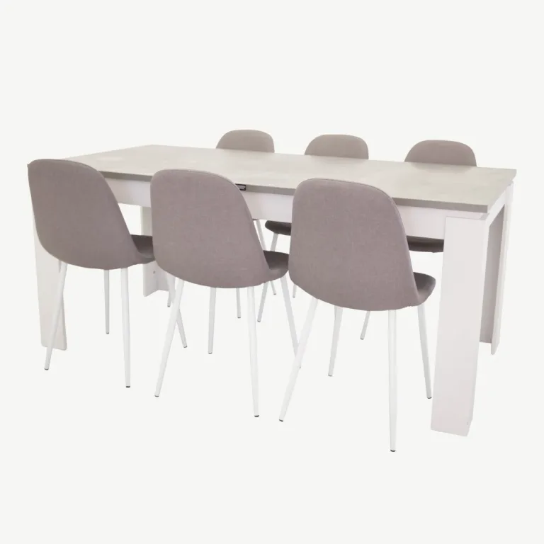 Hall polüesterkattega söögitool Polar valgete metalljalgadega - 29902-990
