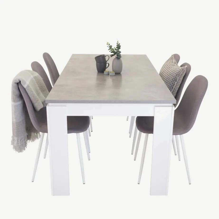 Hall polüesterkattega söögitool Polar valgete metalljalgadega, 29902-990 – 3