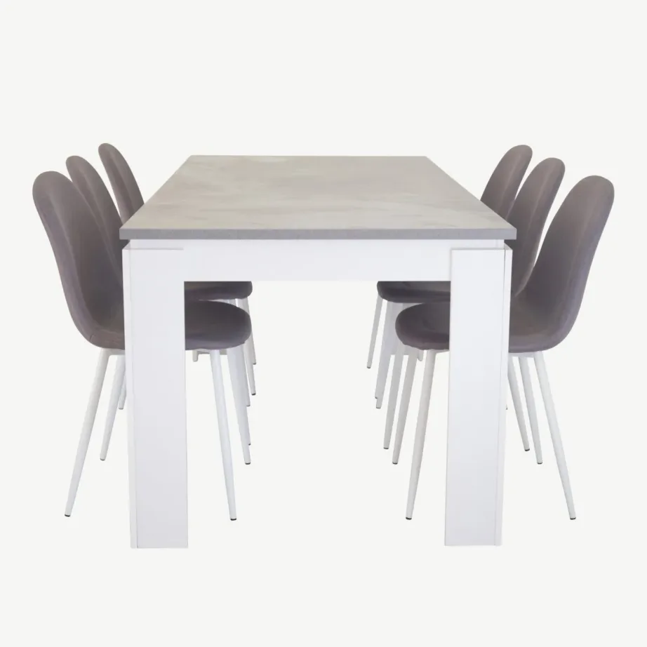 Hall polüesterkattega söögitool Polar valgete metalljalgadega, 29902-990 – 4