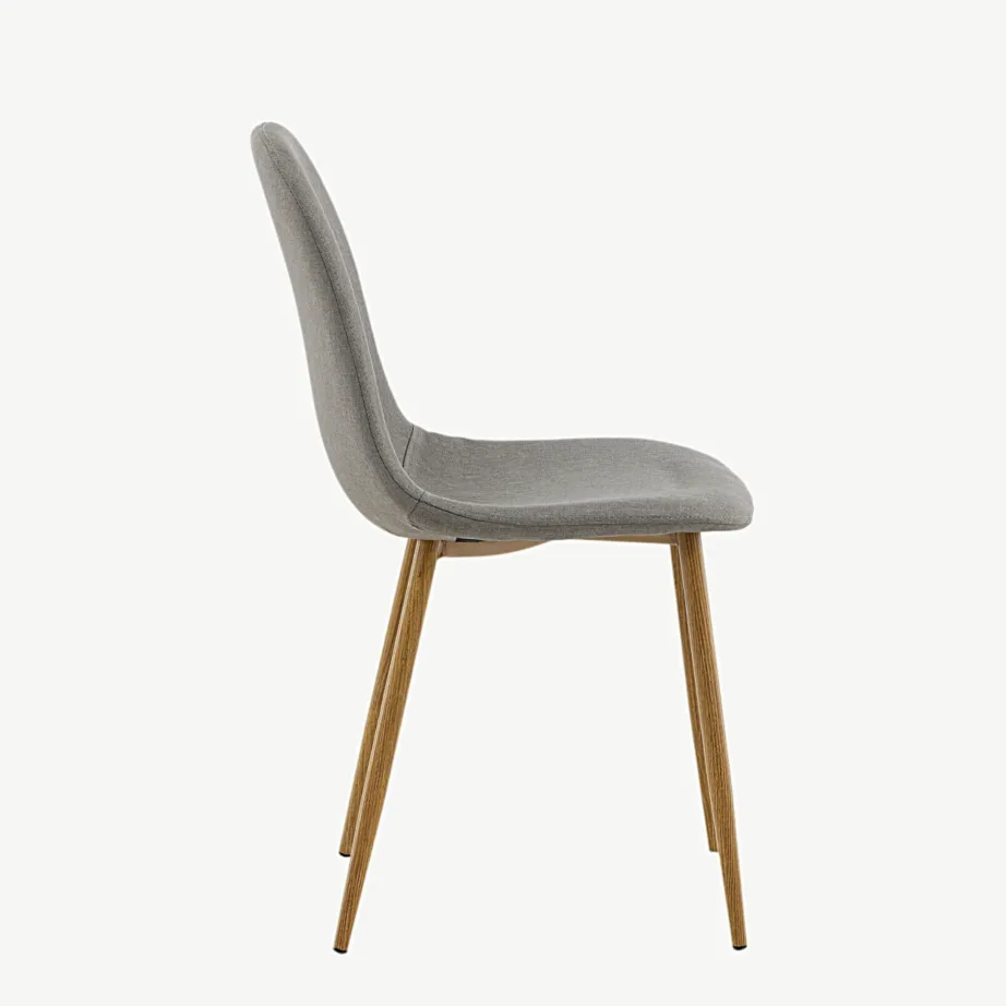 Polar söögitool halli polüesterkatte ja tammelooja terasjalgadega, 29902-991 – 2