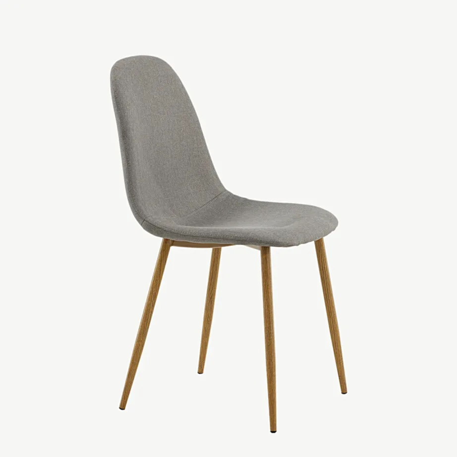 Polar söögitool halli polüesterkatte ja tammelooja terasjalgadega, 29902-991 – 3