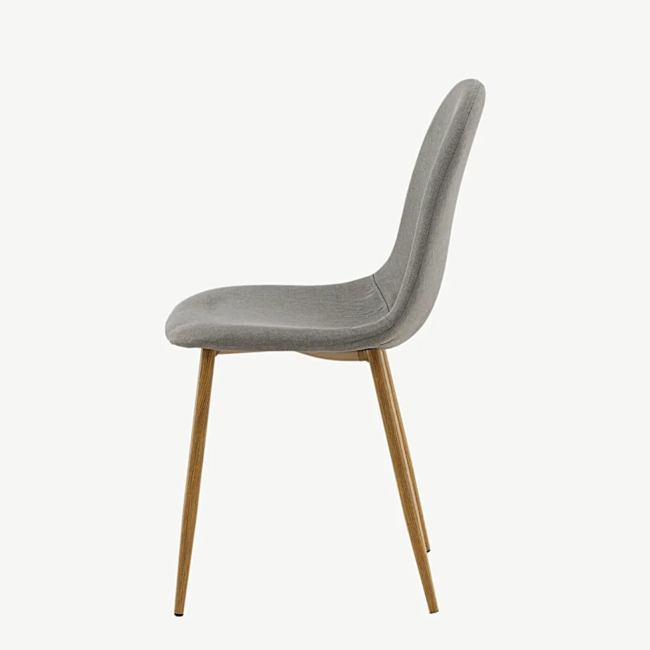 Polar söögitool halli polüesterkatte ja tammelooja terasjalgadega, 29902-991 – 7