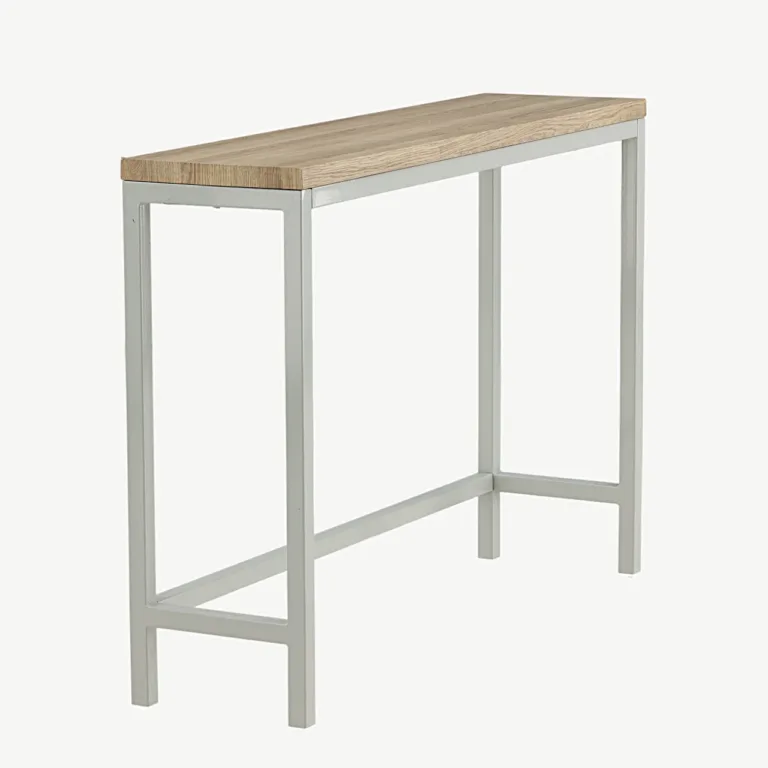 Hall metallraamiga abilaud Rise, tuhapaberlamiin, 110x30 cm - 29918-552