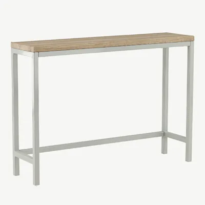 Hall metallraamiga abilaud Rise, tuhapaberlamiin, 110x30 cm - 29918-552