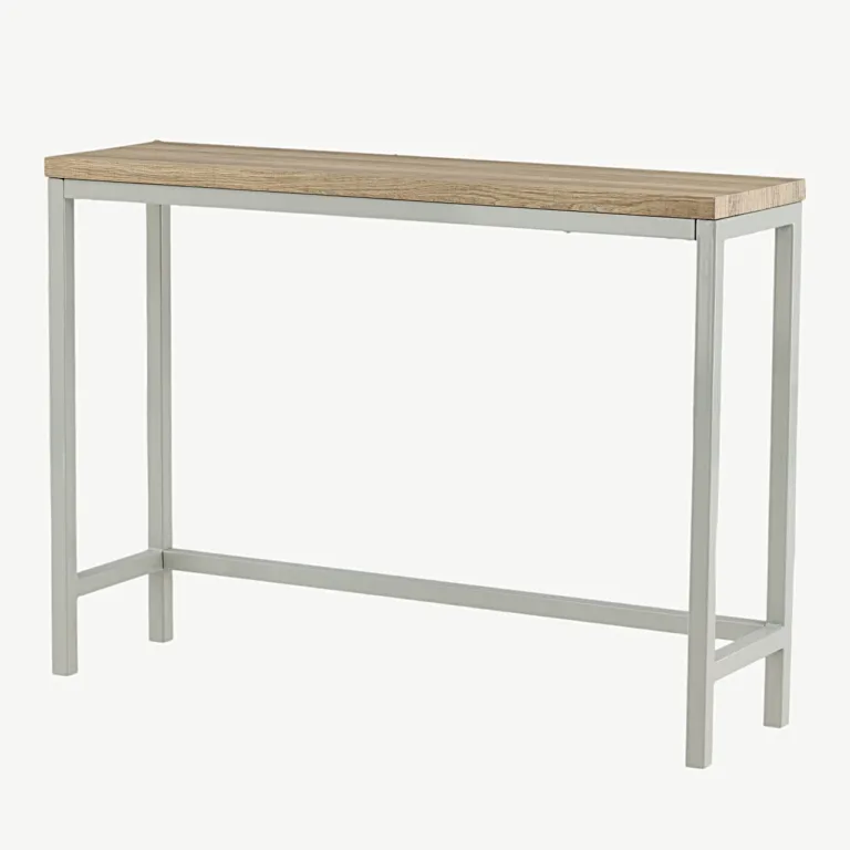 Hall metallraamiga abilaud Rise, tuhapaberlamiin, 110x30 cm - 29918-552