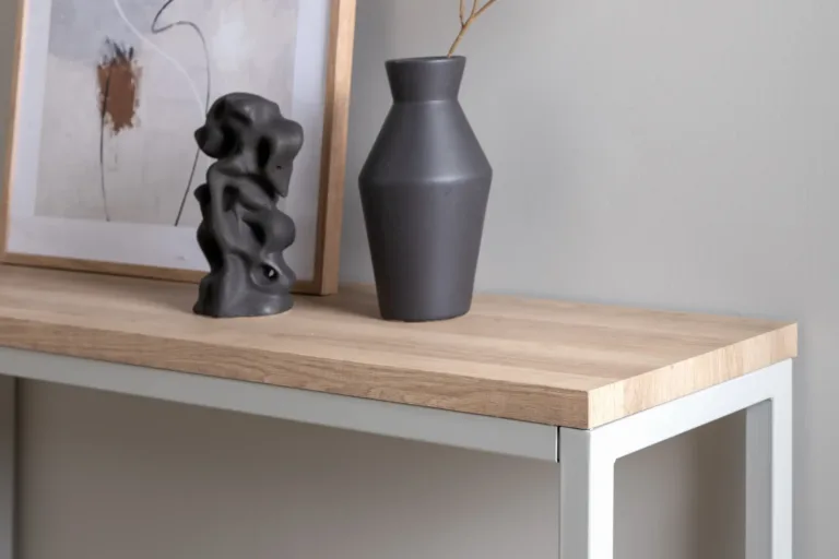 Hall metallraamiga abilaud Rise, tuhapaberlamiin, 110x30 cm - 29918-552