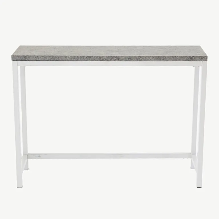Kõrge valge raamiga abilaud Rise, betooni imitatsiooniga lauaplaat, 110 × 30 × 80 cm - 29918-660