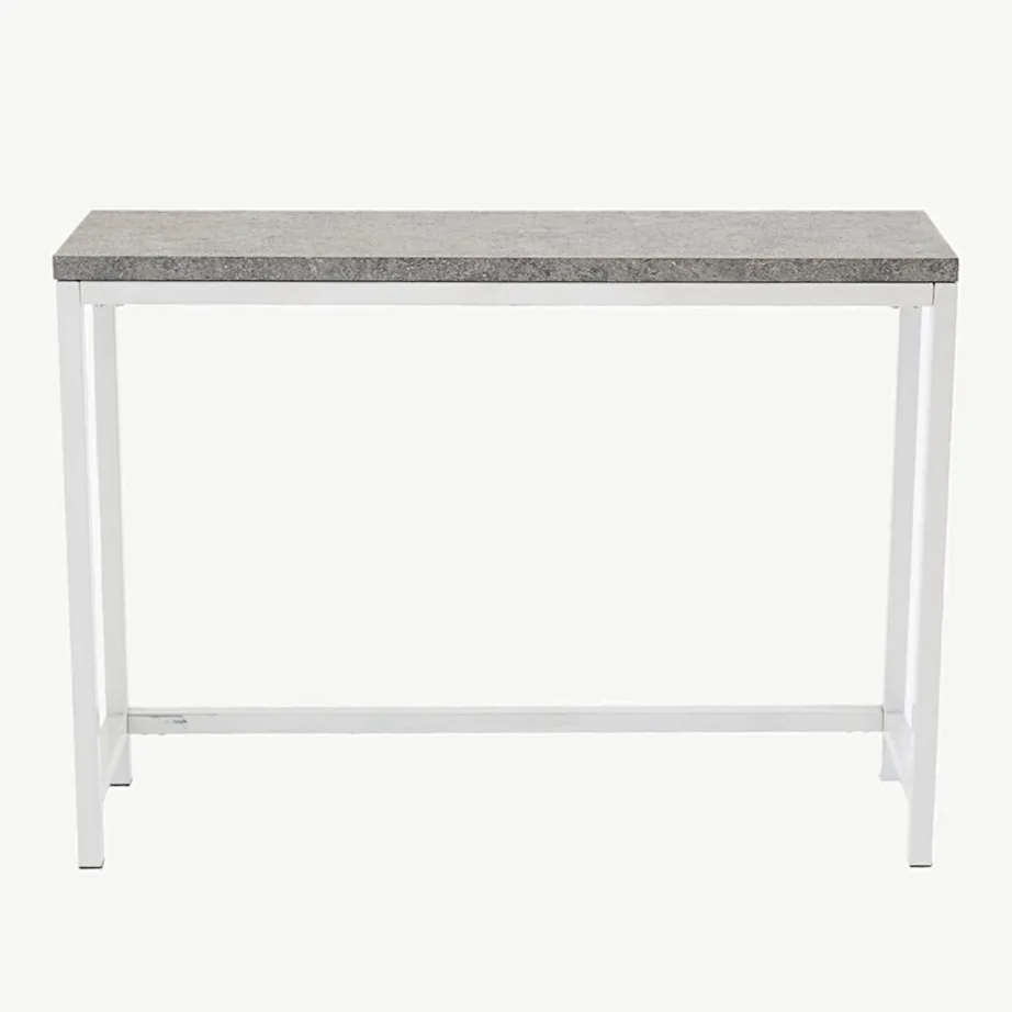 Kõrge valge raamiga abilaud Rise, betooni imitatsiooniga lauaplaat, 110 × 30 × 80 cm, 29918-660 – 2