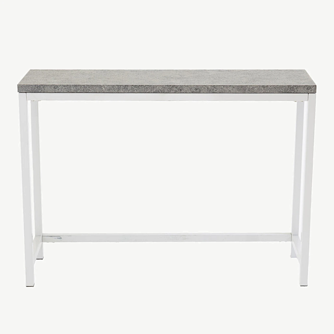 Kõrge valge raamiga abilaud Rise, betooni imitatsiooniga lauaplaat, 110 × 30 × 80 cm - 29918-660
