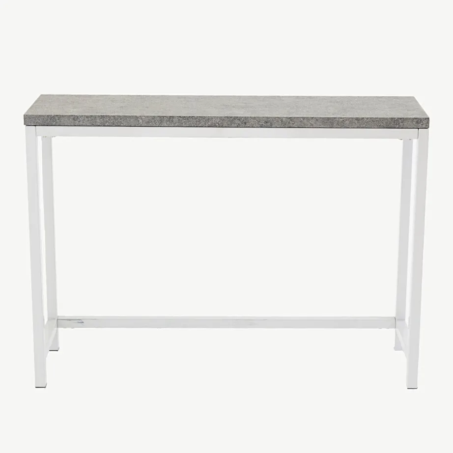 Kõrge valge raamiga abilaud Rise, betooni imitatsiooniga lauaplaat, 110 × 30 × 80 cm, 29918-660 – 3