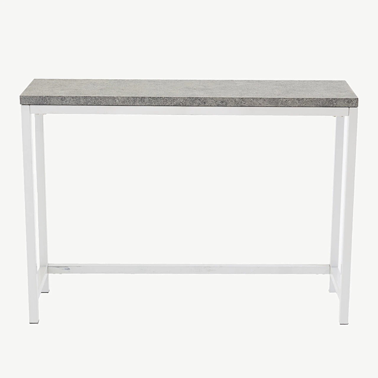 Kõrge valge raamiga abilaud Rise, betooni imitatsiooniga lauaplaat, 110 × 30 × 80 cm - 29918-660
