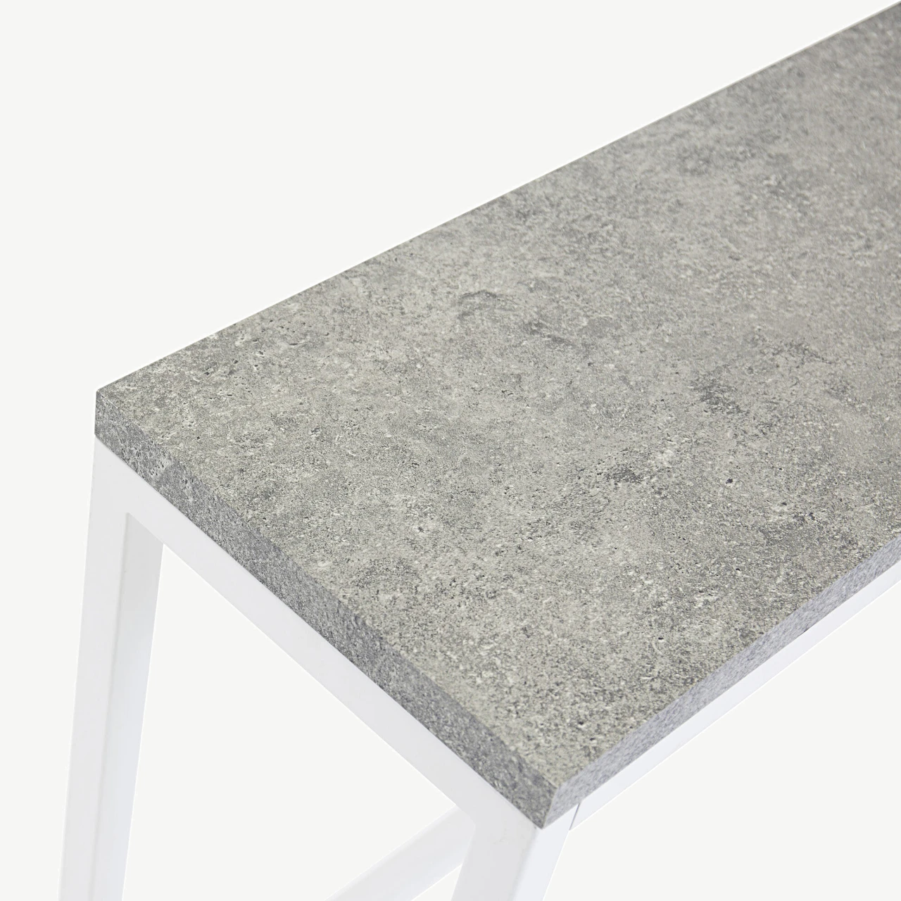 Kõrge valge raamiga abilaud Rise, betooni imitatsiooniga lauaplaat, 110 × 30 × 80 cm - 29918-660