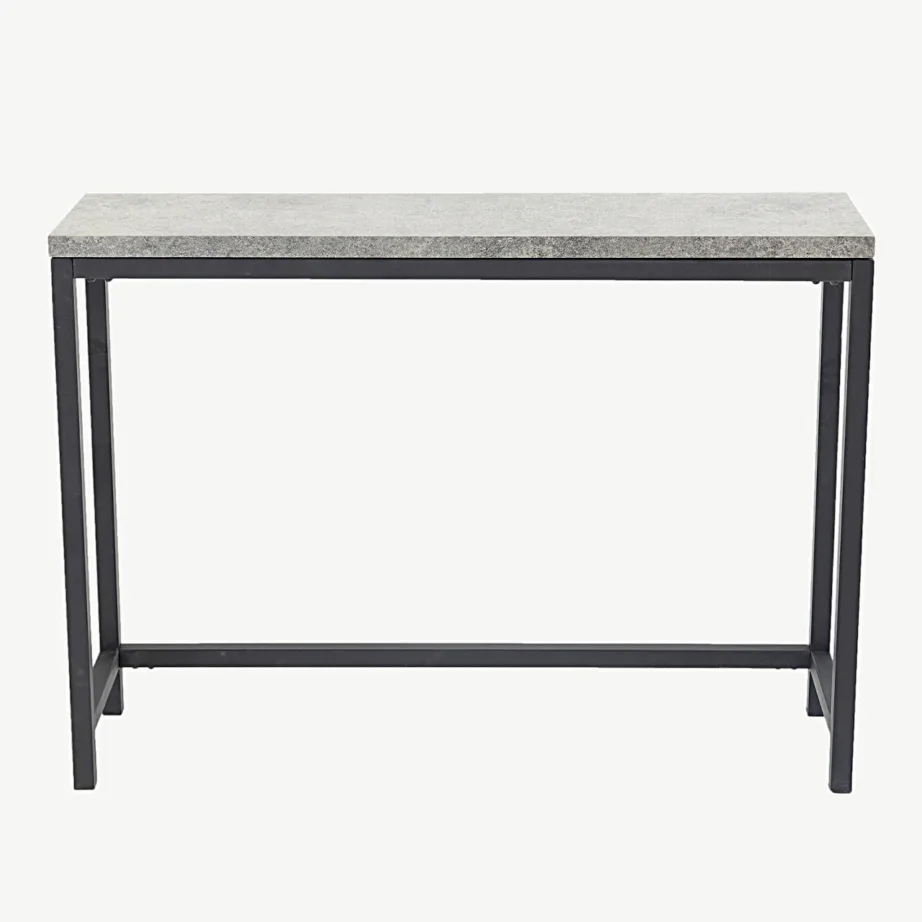 Konsoollaud Rise halli betooni imiteeringuga ja musta terasraamiga (110 × 30 × 80 cm), 29918-668 – 2