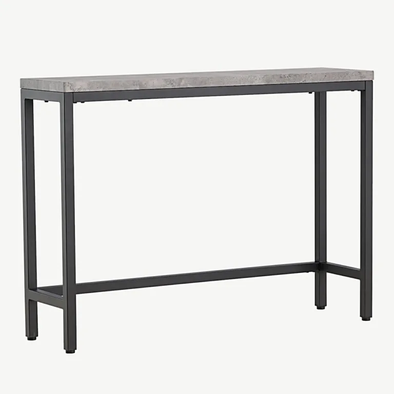 Konsoollaud Rise halli betooni imiteeringuga ja musta terasraamiga (110 × 30 × 80 cm) - 29918-668