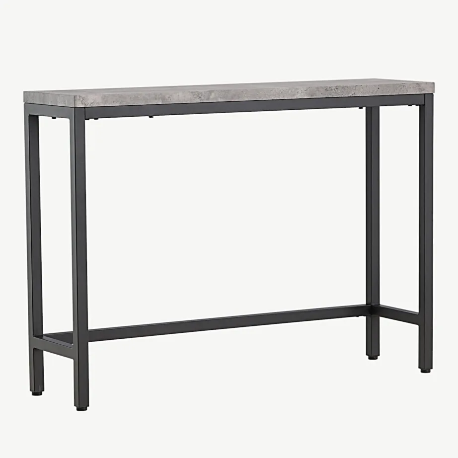 Konsoollaud Rise halli betooni imiteeringuga ja musta terasraamiga (110 × 30 × 80 cm), 29918-668 – 4