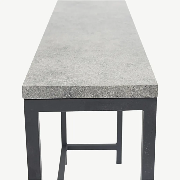 Konsoollaud Rise halli betooni imiteeringuga ja musta terasraamiga (110 × 30 × 80 cm) - 29918-668