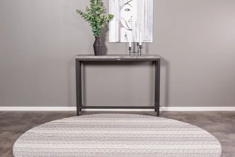 Konsoollaud Rise halli betooni imiteeringuga ja musta terasraamiga (110 × 30 × 80 cm) - 29918-668