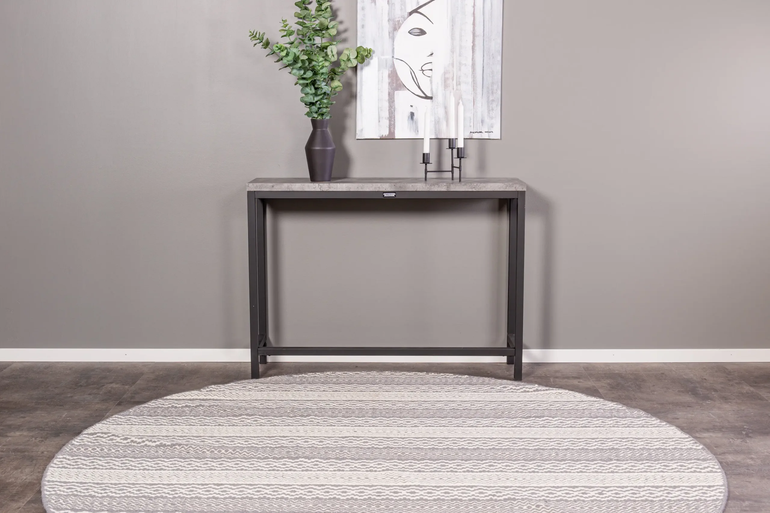 Konsoollaud Rise halli betooni imiteeringuga ja musta terasraamiga (110 × 30 × 80 cm) - 29918-668