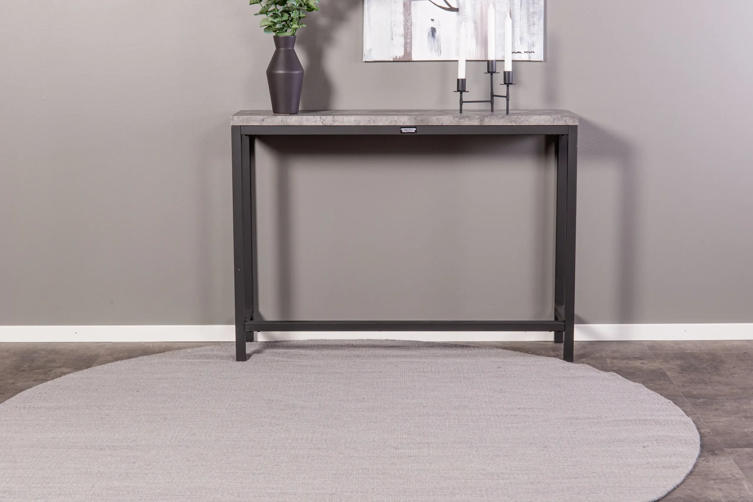 Konsoollaud Rise halli betooni imiteeringuga ja musta terasraamiga (110 × 30 × 80 cm) - 29918-668