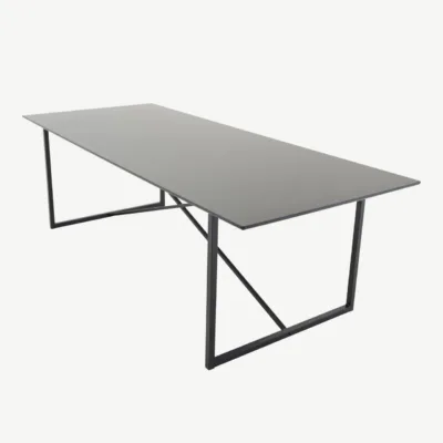 Mustast MDF-ist söögilaud Palace kollektsioonist, metalljalgadel, 240x100 cm - 29920-488