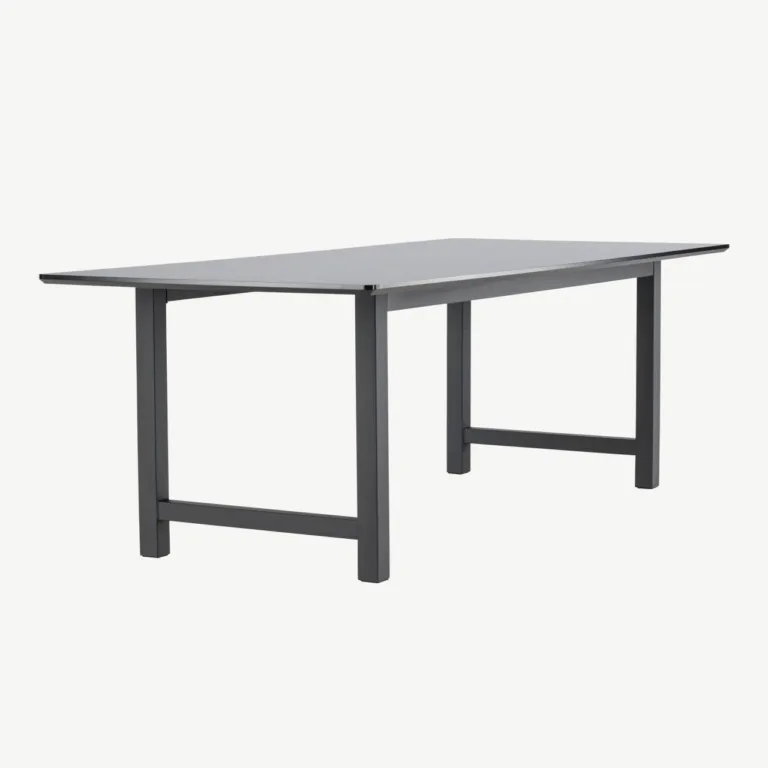 Ristkülikukujuline must MDF-ist söögilaud Count (220 × 100 cm, metallist jalgadel) - 29923-488
