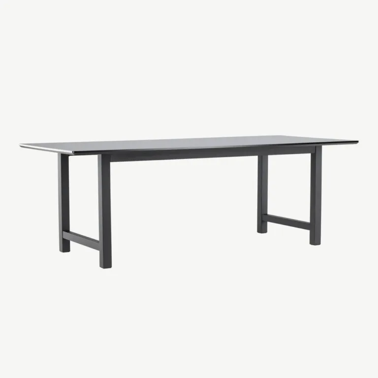 Ristkülikukujuline must MDF-ist söögilaud Count (220 × 100 cm, metallist jalgadel) - 29923-488