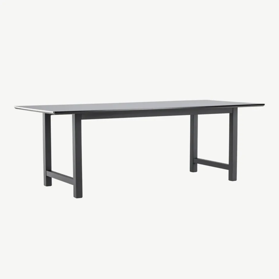 Ristkülikukujuline must MDF-ist söögilaud Count (220 × 100 cm, metallist jalgadel), 29923-488 – 3