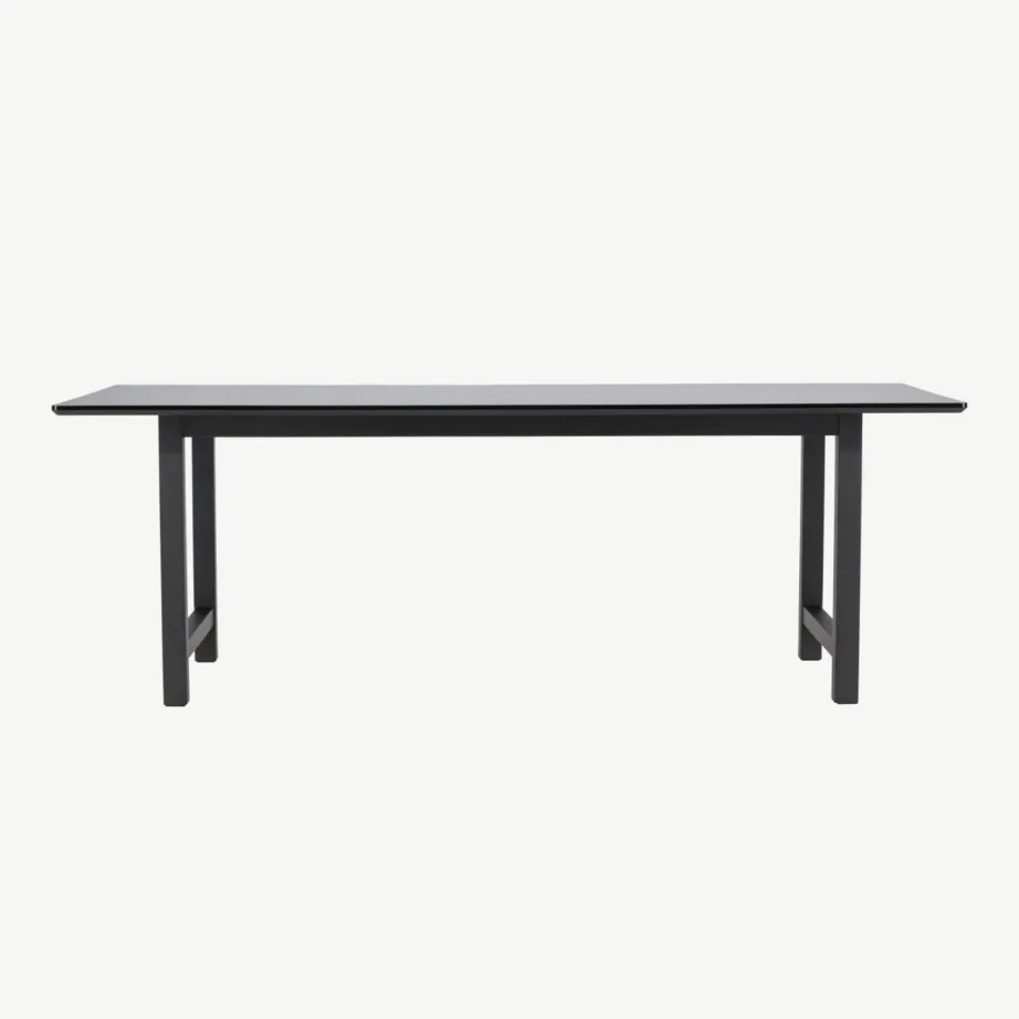 Ristkülikukujuline must MDF-ist söögilaud Count (220 × 100 cm, metallist jalgadel), 29923-488 – 4