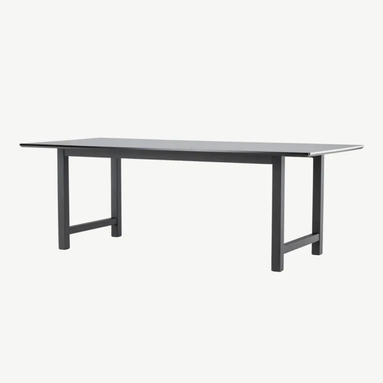 Ristkülikukujuline must MDF-ist söögilaud Count (220 × 100 cm, metallist jalgadel) - 29923-488