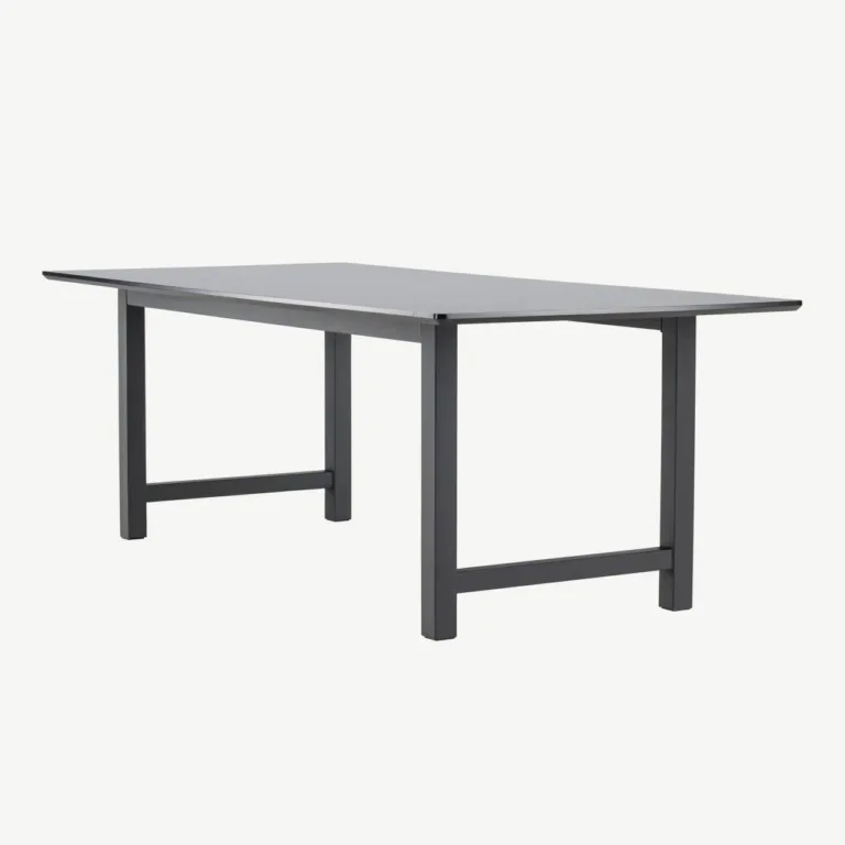 Ristkülikukujuline must MDF-ist söögilaud Count (220 × 100 cm, metallist jalgadel) - 29923-488