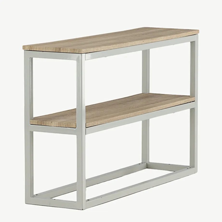 Kahe riiuliga külglaud RISE, hall raam ja tuhatooni paberlaminaat, 110×30×70 cm, 29992-552 – 3