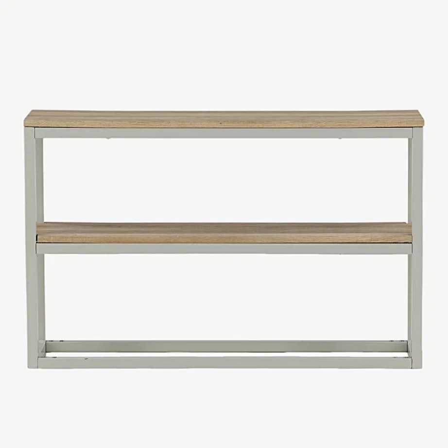 Kahe riiuliga külglaud RISE, hall raam ja tuhatooni paberlaminaat, 110×30×70 cm, 29992-552 – 5