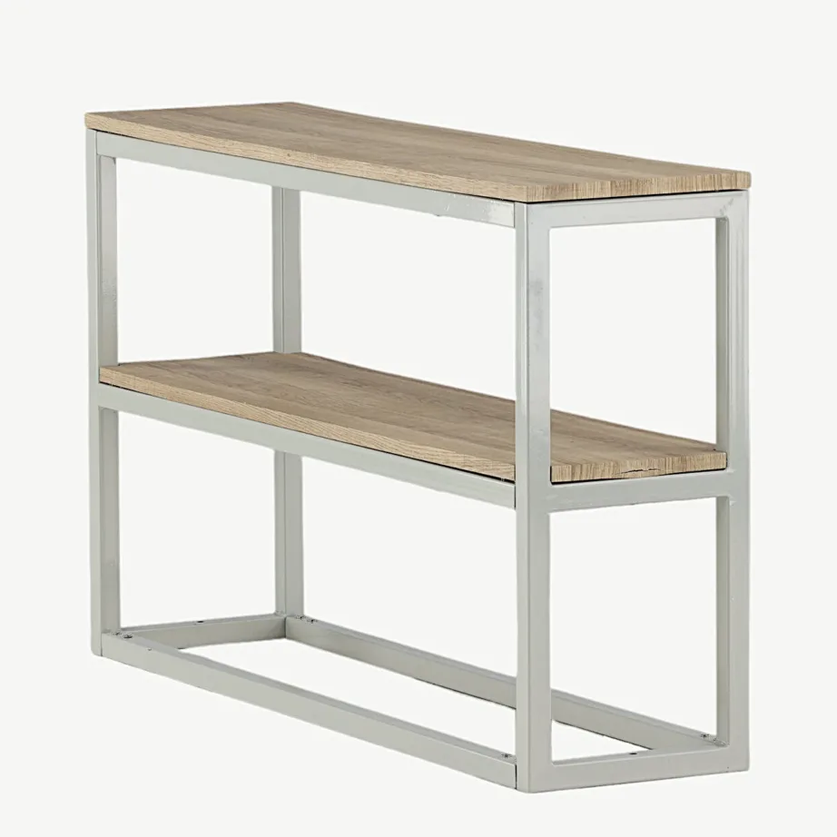 Kahe riiuliga külglaud RISE, hall raam ja tuhatooni paberlaminaat, 110×30×70 cm, 29992-552 – 6