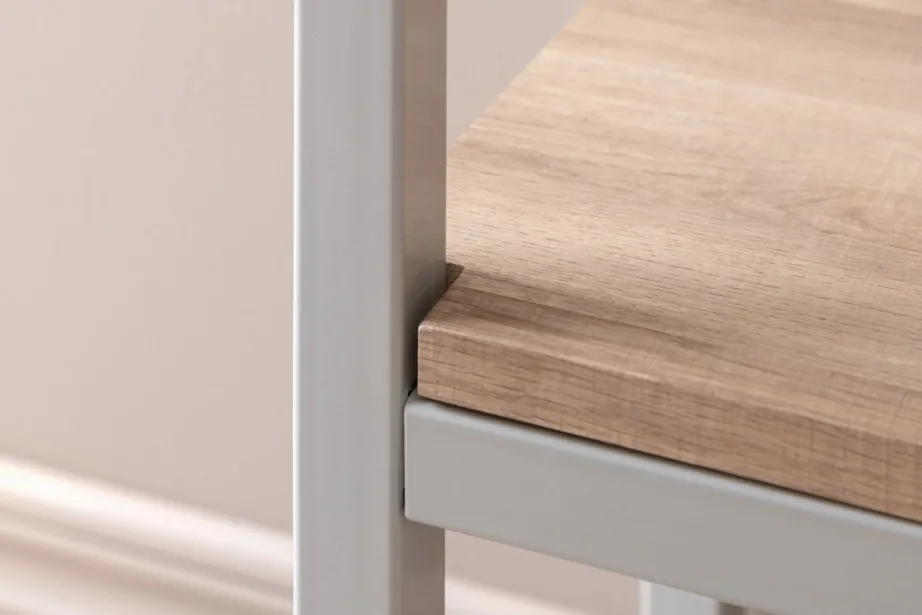 Kahe riiuliga külglaud RISE, hall raam ja tuhatooni paberlaminaat, 110×30×70 cm, 29992-552 – 13