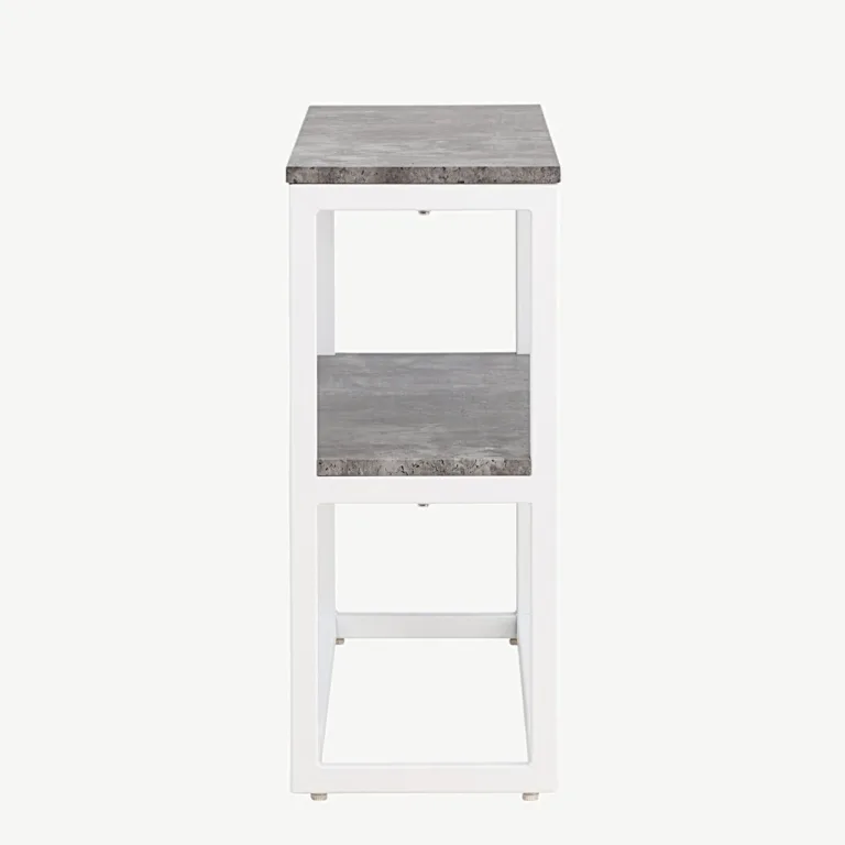 Kaasaegne abilaud Rise, valge raam ja hall betooniimitatsiooniga tasapind (110 × 30 cm) - 29992-660