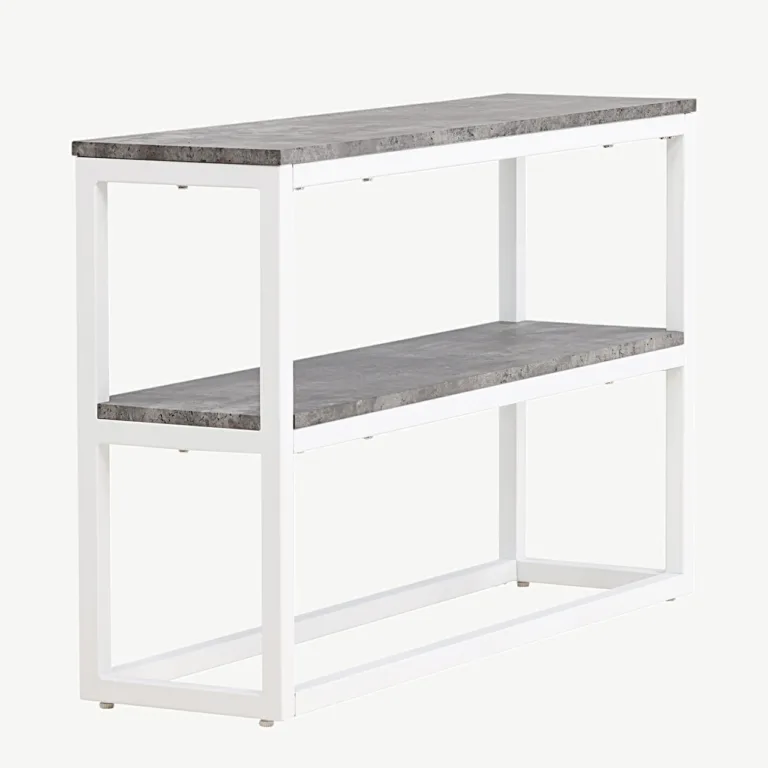 Kaasaegne abilaud Rise, valge raam ja hall betooniimitatsiooniga tasapind (110 × 30 cm) - 29992-660