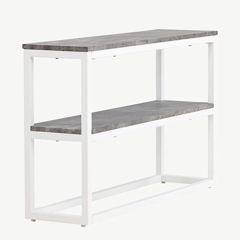 Kaasaegne abilaud Rise, valge raam ja hall betooniimitatsiooniga tasapind (110 × 30 cm), 29992-660 – 3