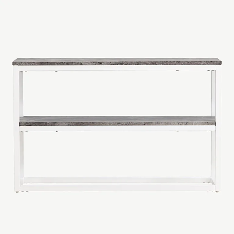 Kaasaegne abilaud Rise, valge raam ja hall betooniimitatsiooniga tasapind (110 × 30 cm) - 29992-660