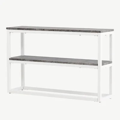 Kaasaegne abilaud Rise, valge raam ja hall betooniimitatsiooniga tasapind (110 × 30 cm) - 29992-660