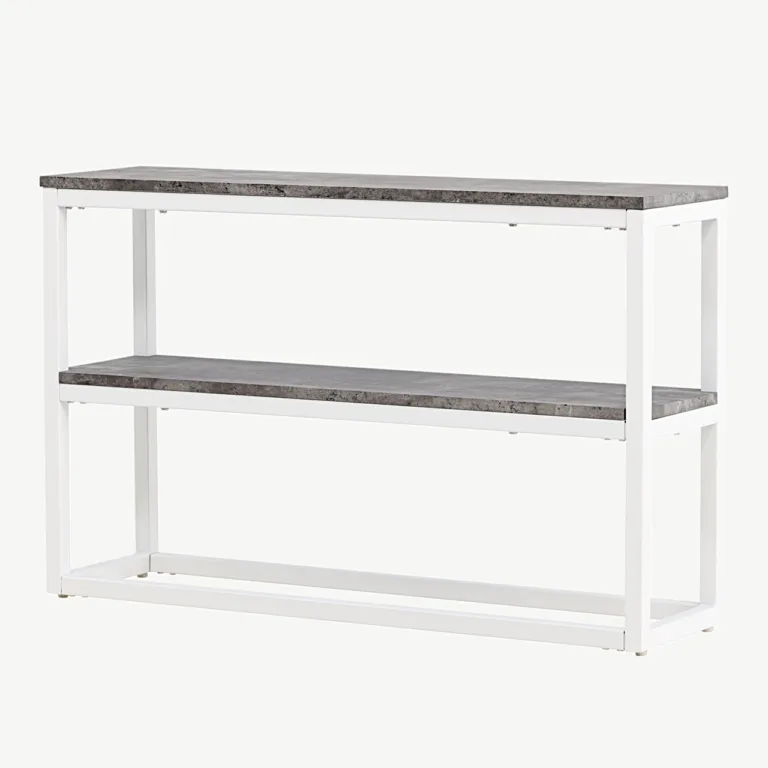 Kaasaegne abilaud Rise, valge raam ja hall betooniimitatsiooniga tasapind (110 × 30 cm) - 29992-660