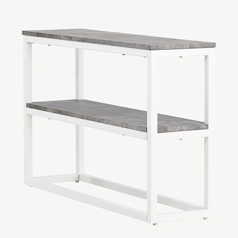 Kaasaegne abilaud Rise, valge raam ja hall betooniimitatsiooniga tasapind (110 × 30 cm) - 29992-660