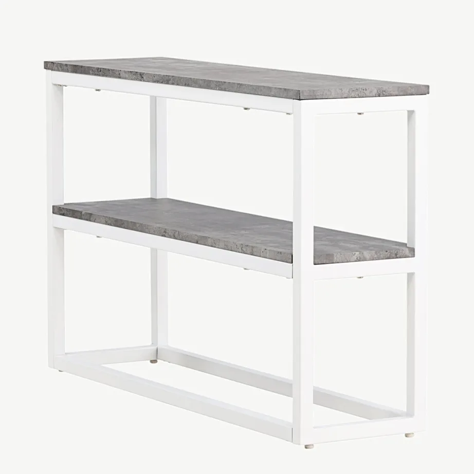 Kaasaegne abilaud Rise, valge raam ja hall betooniimitatsiooniga tasapind (110 × 30 cm), 29992-660 – 6