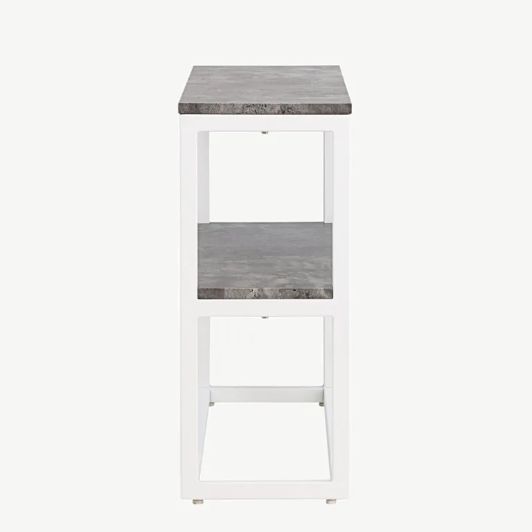 Kaasaegne abilaud Rise, valge raam ja hall betooniimitatsiooniga tasapind (110 × 30 cm) - 29992-660