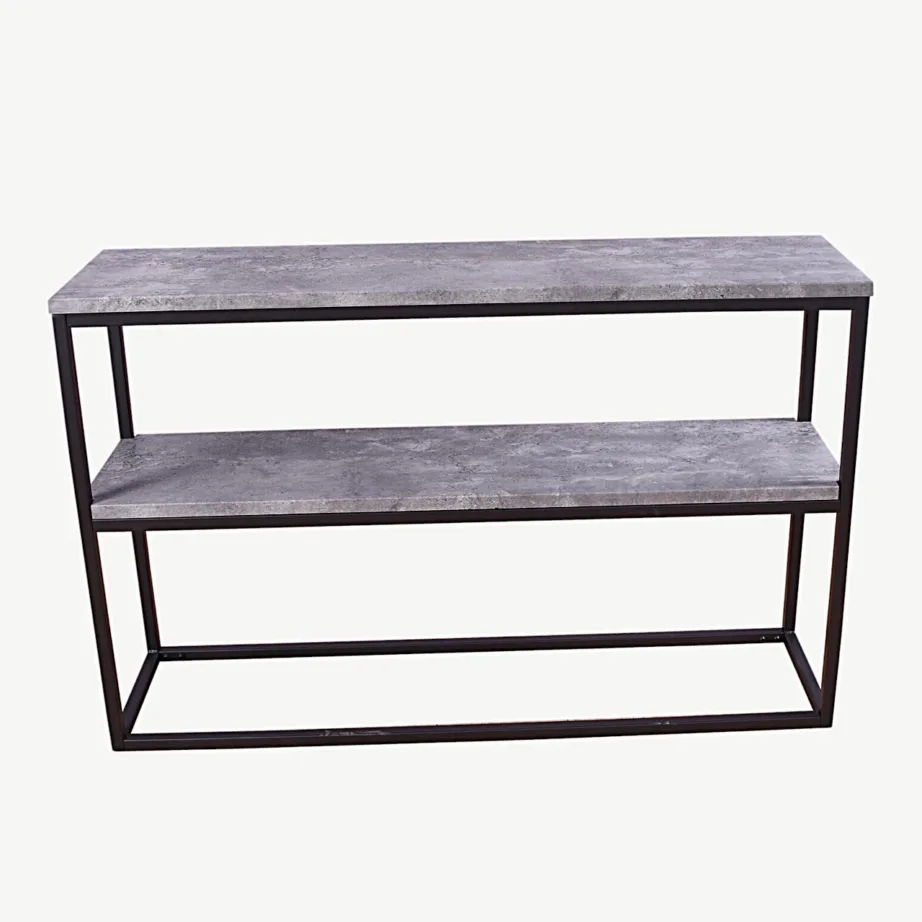 Kahekorruseline abilaud Rise, betooni välimusega MDF ja must metall - 29992-668
