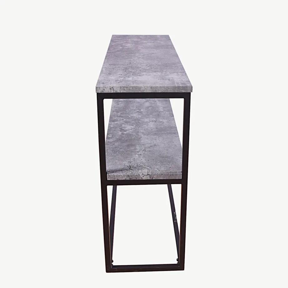 Kahekorruseline abilaud Rise, betooni välimusega MDF ja must metall - 29992-668
