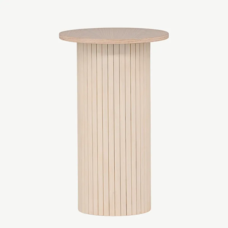 Valge peitsiga ümmargune abilaud Bianca (MDF, ø40 cm) - 29993-101