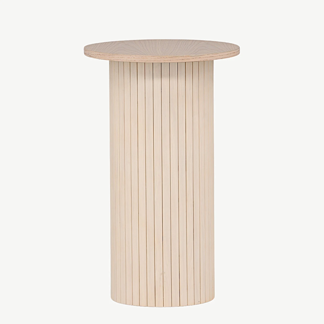 Valge peitsiga ümmargune abilaud Bianca (MDF, ø40 cm) - 29993-101