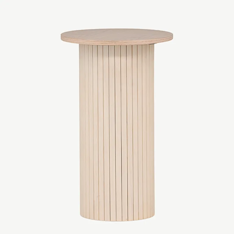 Valge peitsiga ümmargune abilaud Bianca (MDF, ø40 cm) - 29993-101